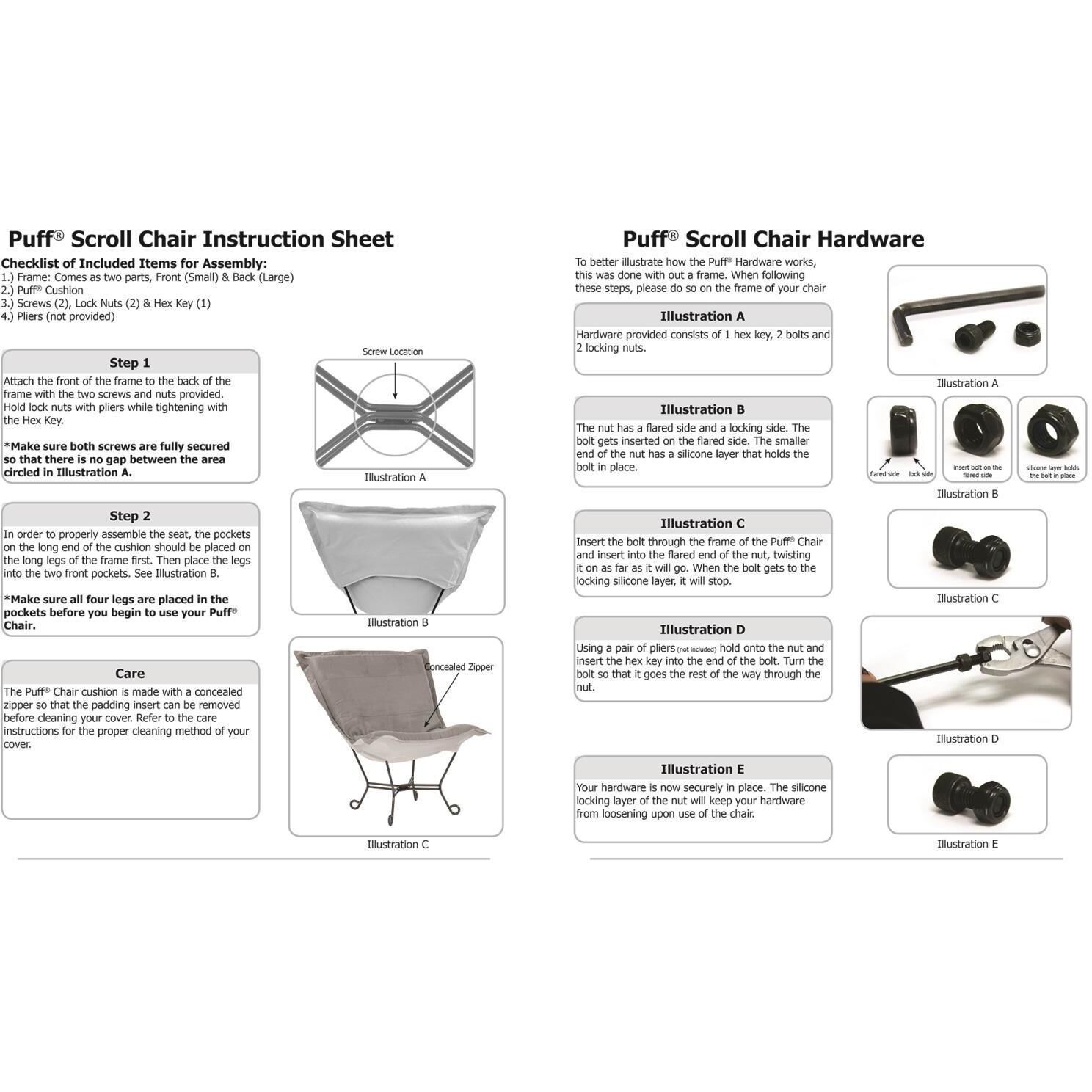 Alicante Coral Patio Scroll Puff Chair